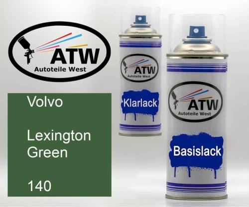 Volvo, Lexington Green, 140: 400ml Sprühdose + 400ml Klarlack - Set, von ATW Autoteile West.